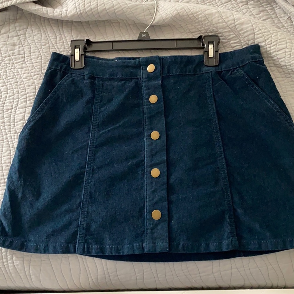 Altar’d State blue corduroy skirt with buttons